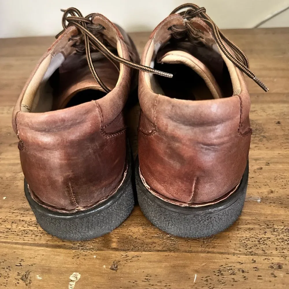 Born Men's Brown Leather Casual Derby Lace Up Oxfords Shoes,size 13